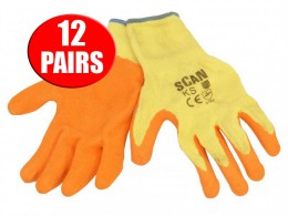 Scan Knit Shell Latex Palm Gloves Orange Pack of 12 Pairs £16.99